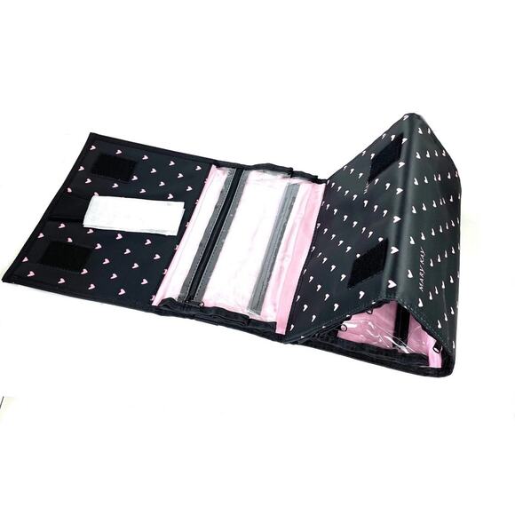 MARY KAY TRAVEL ROLL UP BAG ORGANIZER~HEARTS~HANGING~W/ 4 REMOVABLE POUCH - Picture 2 of 4